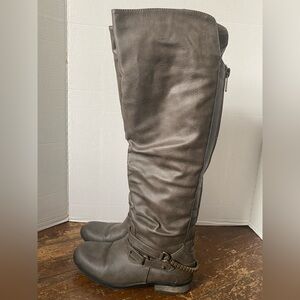Kohl's Brown Over the Knee Boots with Chunky Heel size 8